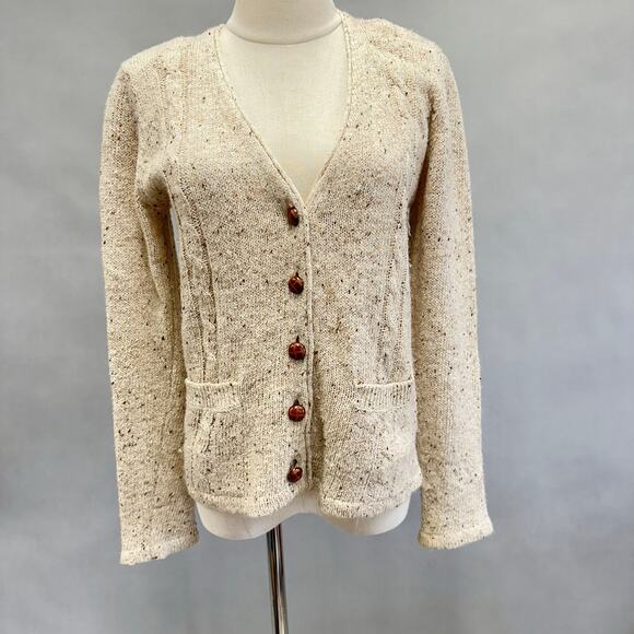 The Silk Workshop Sweaters - Vintage The Silk Workshop oatmeal cardigan sweater Size Medium silk/wool.blend